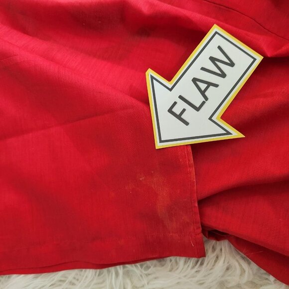 Kimono Style  Robe Chinese Embroidery Red Belted Cotton‎ Blend (Flaw) - Picture 13 of 14